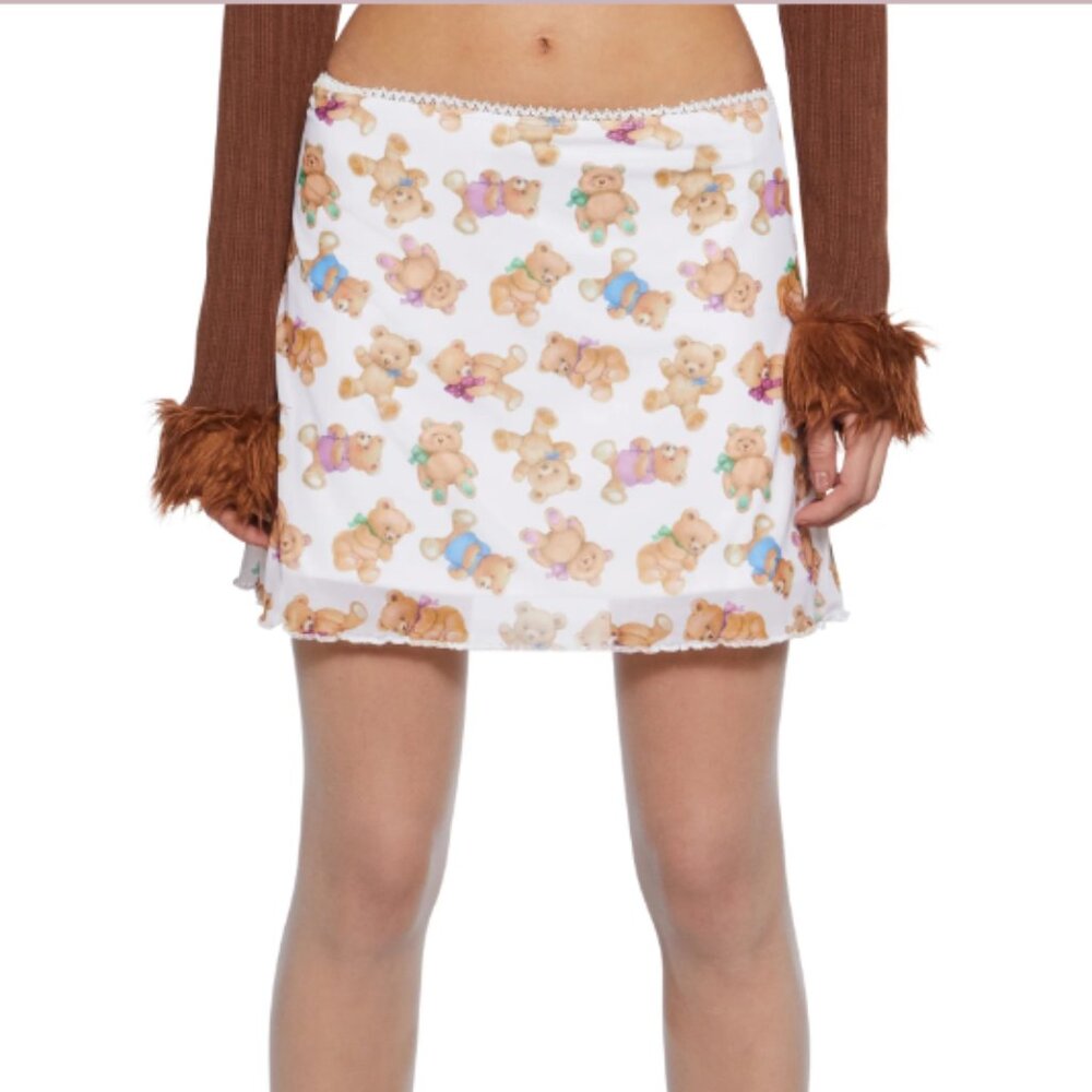 Delia*s Double Stuffed Mini Skirt Teddy Bear Design Size Small NWT